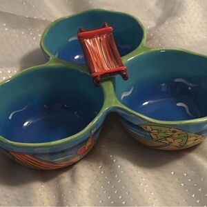 Clay Art Summer Fun 3 Section Condiment Server